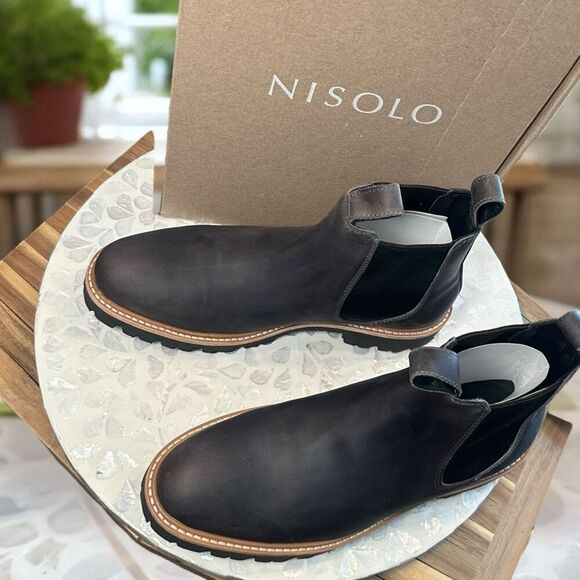 Nisolo Go‑To Lug Waterproof Leather Chelsea Chore Boot 2.0 All Weather Mens Size - Picture 7 of 16